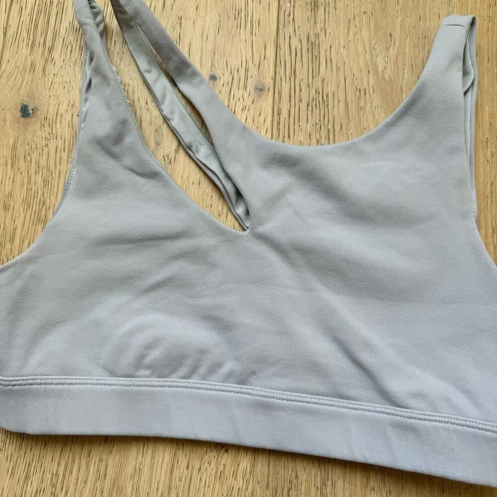 Alo Yoga Peak Asymmetrical One Shoulder Double Strap Sports Bra Gray Size XS